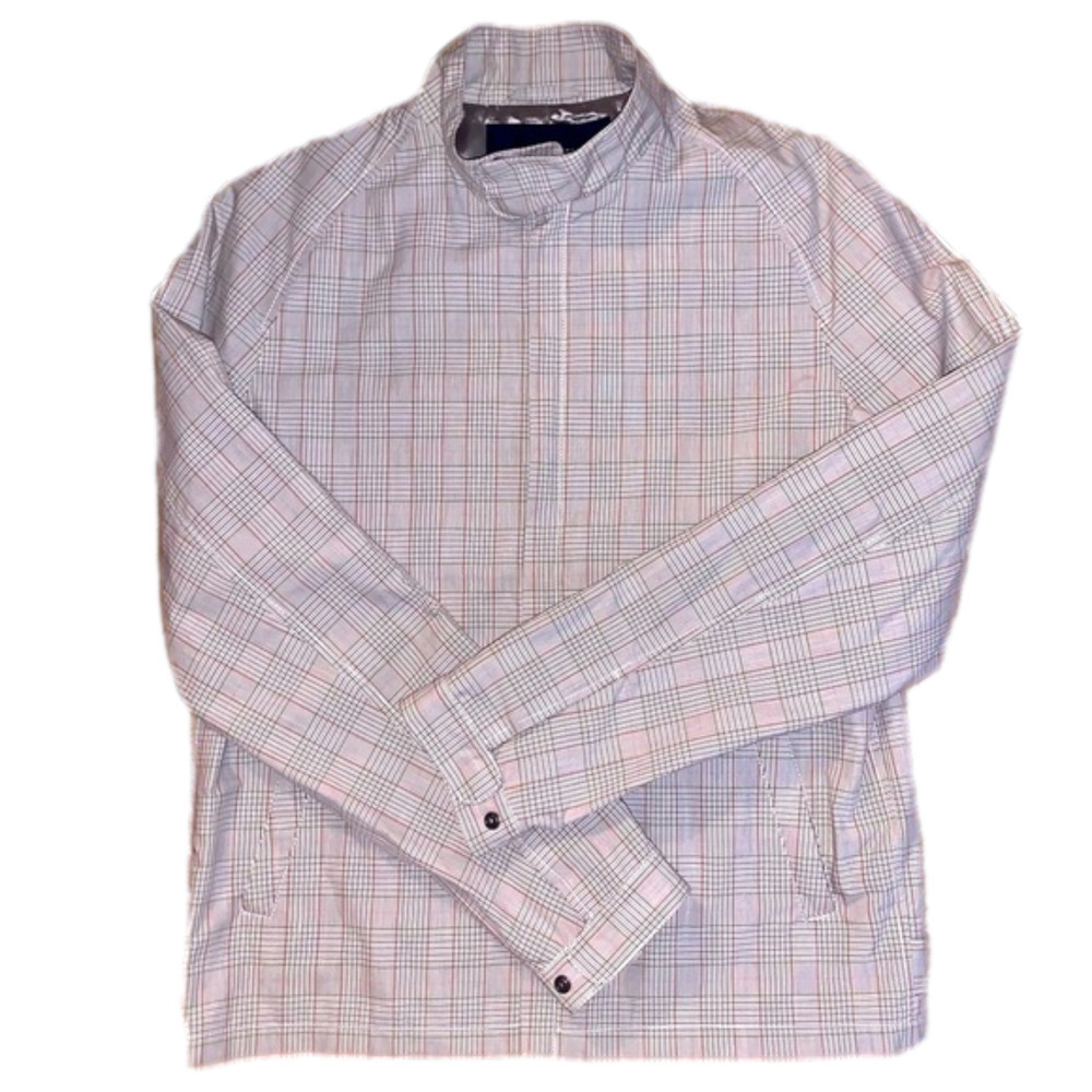 NWT French Connection Vintage Retro Mens Plaid Lined Golf Jacket Zip Front Coat
